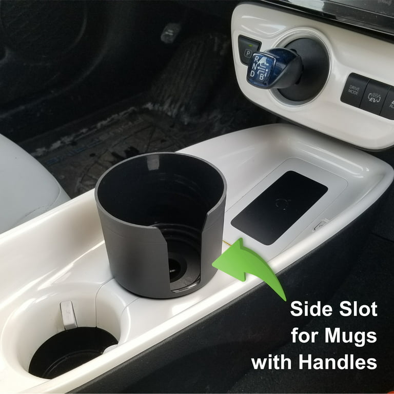 Gadjit Cup Keeper Plus Car Cup Holder Adapter Expander with Storage, Black Durable Plastic 54135