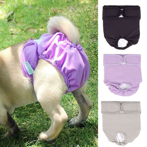 Walbest Dog Diapers Washable & Reusable Female and Male Dog Diapers Materials Durable Machine Washable Solution for Pet Incontinence and Long Travels, Black, XL