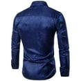 thumbnail image 2 of Cloudstyle Men's Fashion Printed Brocade Cotton Casual Long Sleeve Slim Fit Lapel Dress Shirt, 2 of 4