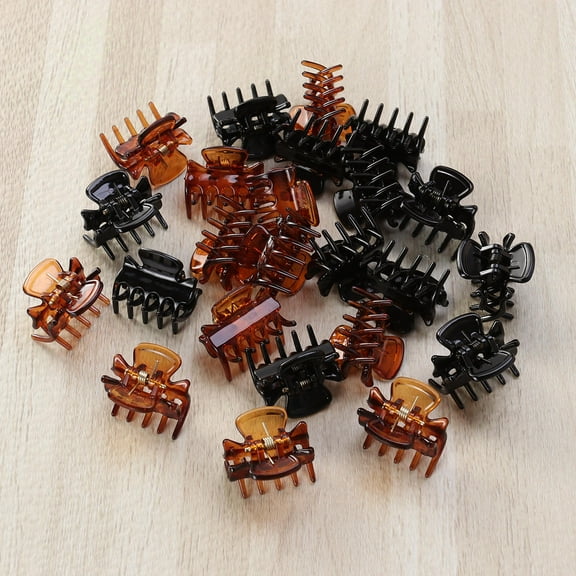 HEMOTON 2-Pack Small Octopus Jaw Hair Clips, Plastic Hair Claws and Clamps, Stylish Hairpins Headwear Accessories for Women and Girls, Bright Brown