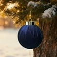 thumbnail image 2 of Christmas Tree Velvet Hanging Ball Decoration 2.4Inch Velvet Christmas Ornaments Balls Flocked Shatterproof Plastic Xmas Tree Ball for Party Holiday Wedding Home Decor, 2 of 5
