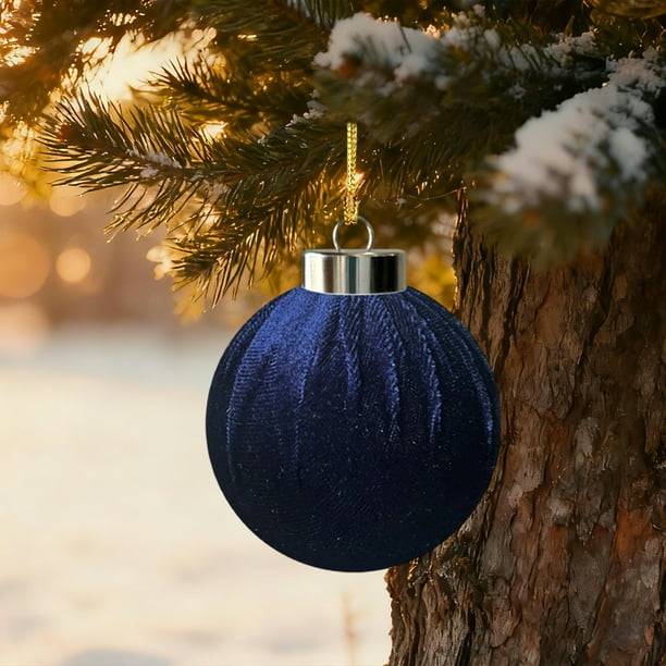 Bolas De Terciopelo Flocado Bolas De Navidad De Terciopelo Flocado De 6cm, Adornos Colgantes De Plástico Irrompibles Para Decoración Navideña (1 Unidad) Rkxzt