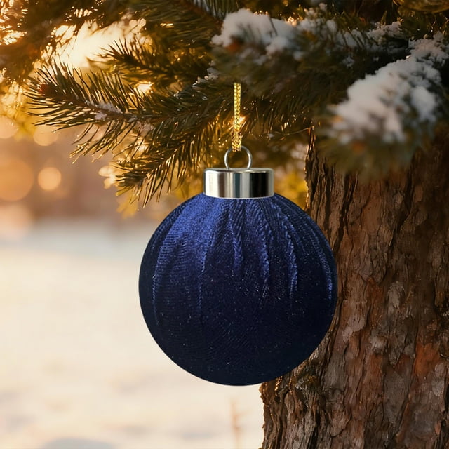 Rapeiae 1pcs Christmas Balls Flocked Christmas Tree 2.4inch Ornaments Plastic Balls Xmas Hanging Ornaments Decoration