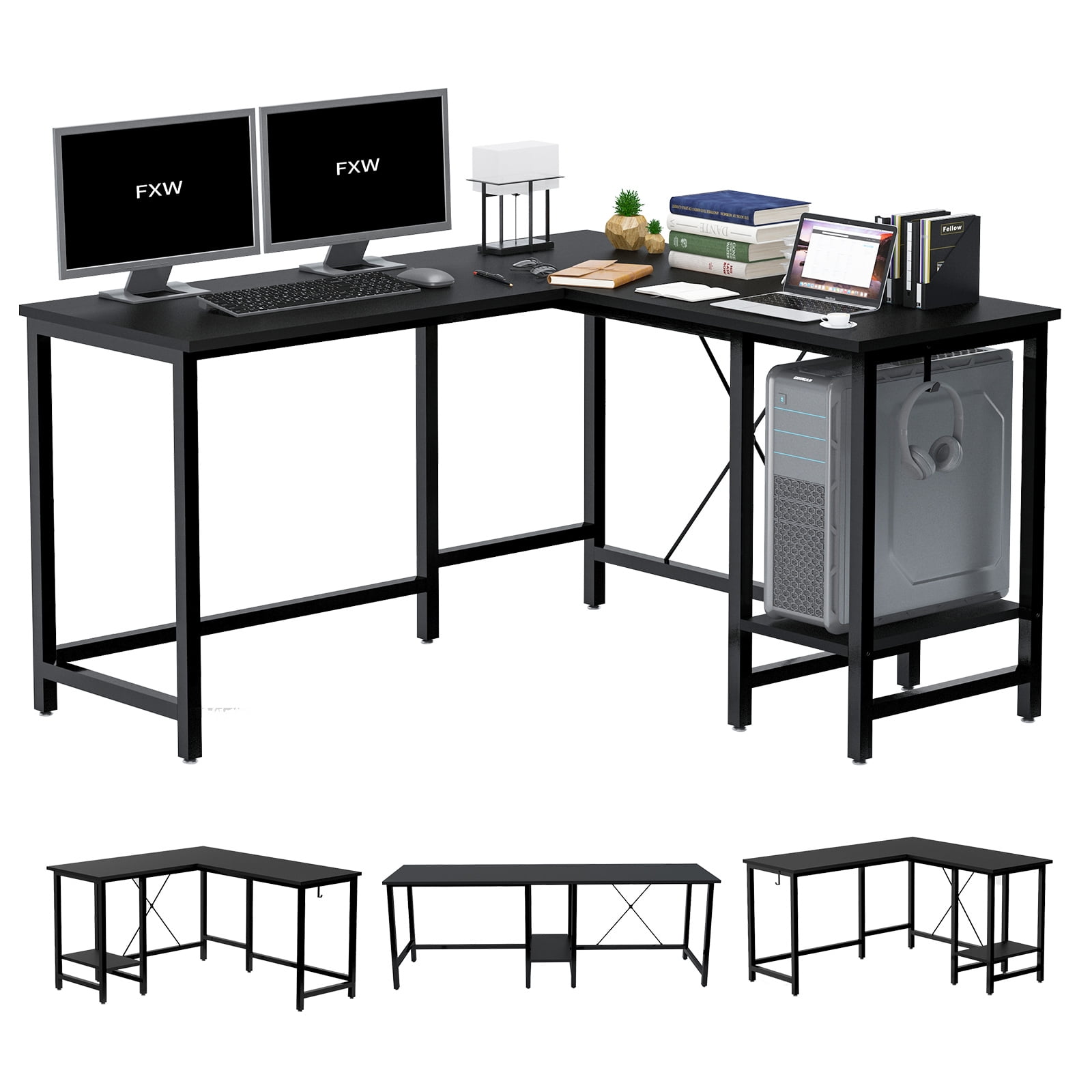 Details about   55" Home Office Computer Desk Workstation Study PC Table Black 