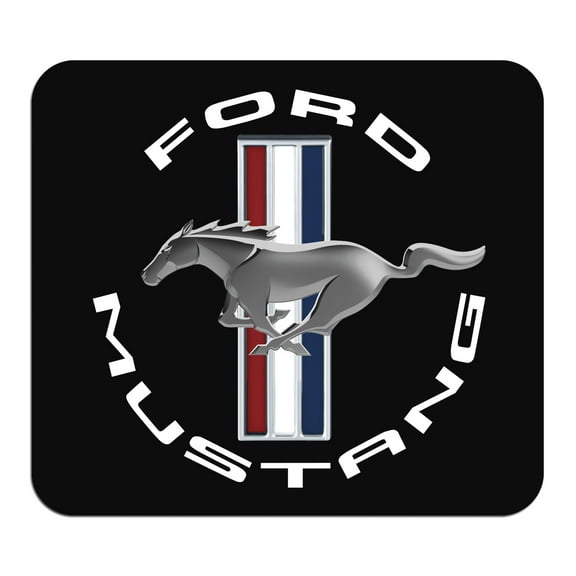 Ford Mustang Circle Logo Black Graphic PC Mouse Pad for Gaming and Office