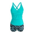 thumbnail image 5 of Tankini Swimsuits for Women 2026 Trendy Modest Deep V Neck Crossover Top with Swim Shorts Two Piece Bathing Suits Woman, 5 of 5