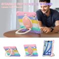 thumbnail image 5 of For iPad Air 11 inch M3 2025/M2 2024 Case, 360 Rotatable Handle Stand, Shoulder Strap, Drop-Proof Design, Colourful Pink, 5 of 7