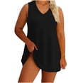 thumbnail image 2 of Oksale Plus Size Dresses for Curvy Women Summer 2026 Sleeveless Mini Dress Soft Cozy V Neck Casual Dresses Black 3XL, 2 of 7