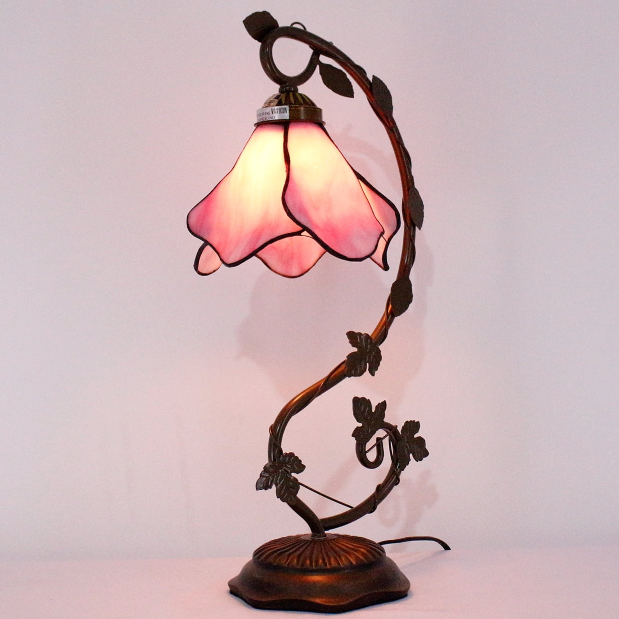 Werfactory 20√¢¬Ä¬ù Victorian Bronze Table Lamp with Stained Glass Shade