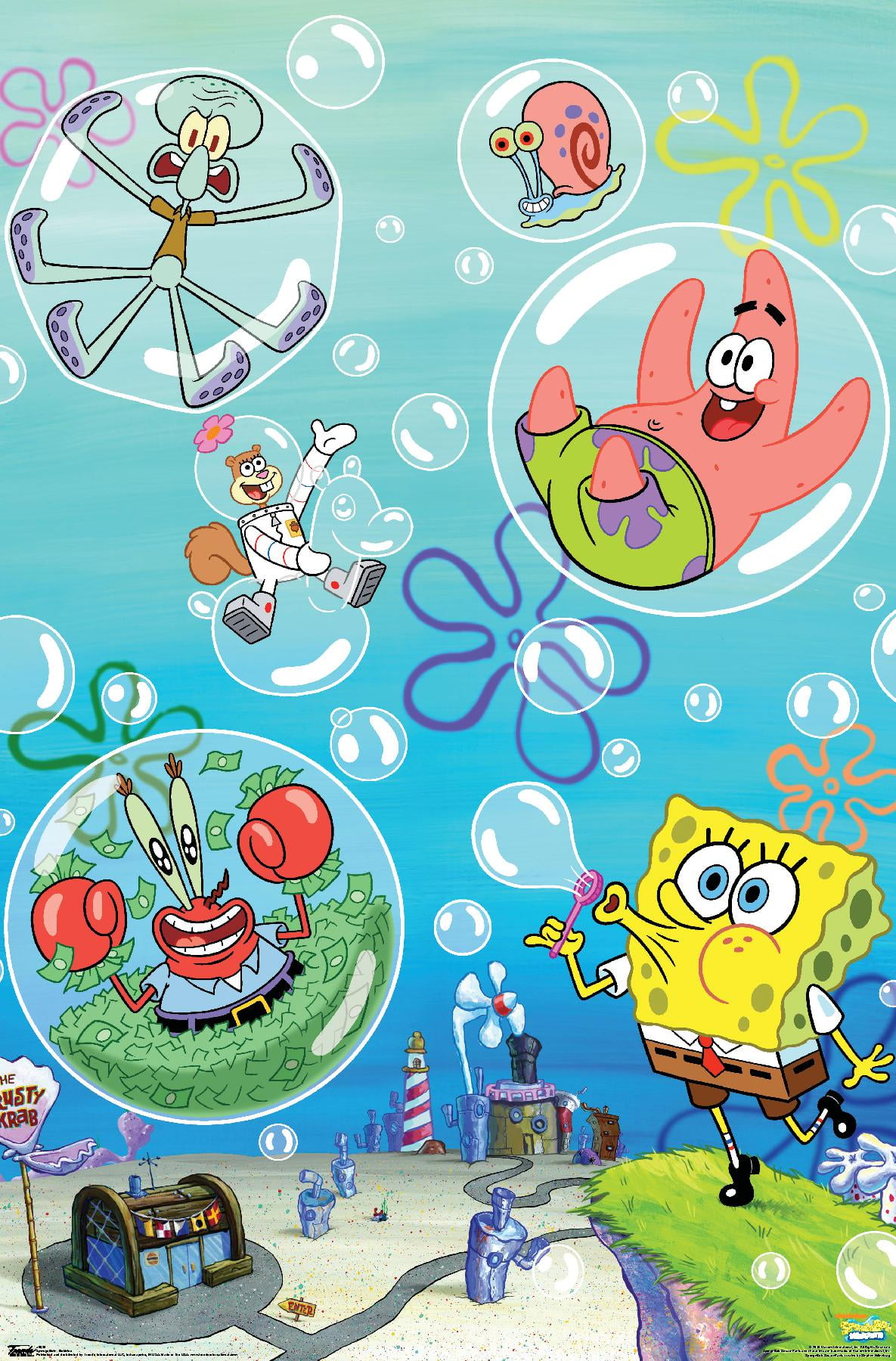 Spongebob Squarepants Jellyfishing Party Game Poster 1ct Walmart Com