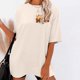 thumbnail image 1 of Fiudx Ofertas Relámpago Moda Mujer Casual Cuello Redondo Impresión Blusa Manga Corta Camiseta Verano Tops, 1 of 5