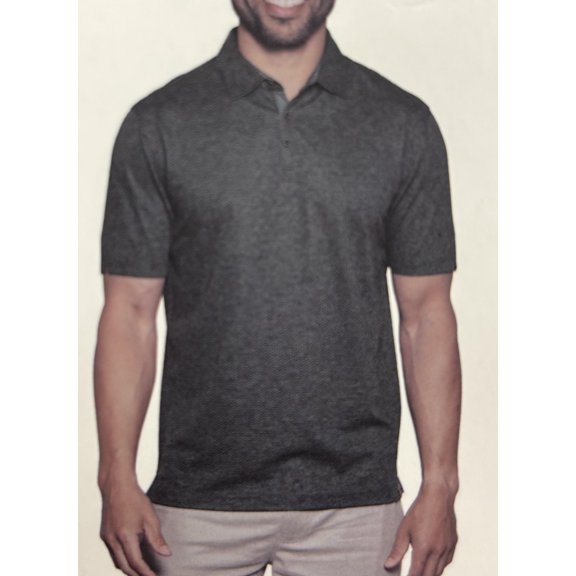 Fundamental Coast Men's Short Sleeve Polo Shirt, Heather Gray Large
