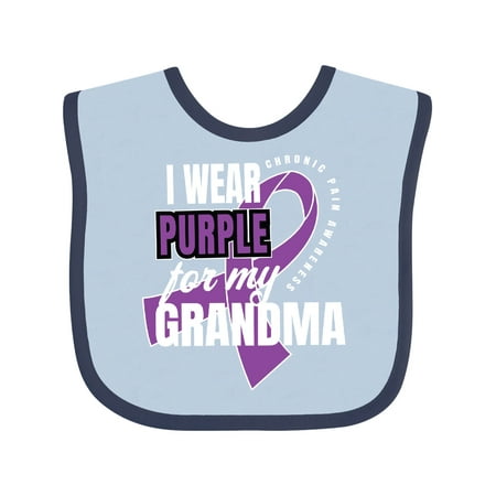 

Inktastic Chronic Pain I Wear Purple For My Grandma Gift Baby Boy or Baby Girl Bib