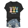 thumbnail image 4 of VBTAPA Funny Bunny Print T Shirt for Women Cute Grapic Tee Shirts Happy Easter Short Sleeve Tops Daily Sales Black XL, 4 of 6