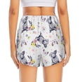thumbnail image 3 of Picia Rabbit And Butterfly Pattern Women's 2 in 1 Athletic Running Shorts High Waisted Workout Casual Gym Sweat Shorts with Comfy Liner Zipper Pockets-Large, 3 of 9