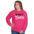 thumbnail image 3 of Beat Breast Cancer Support Awareness Women Plus Size Crewneck Sweatshirt Brisco Brands 4X, 3 of 5