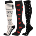 thumbnail image 1 of 3 Paires Nouvelles Chaussettes de Compression Hommes Femmes Bas Genou 20-30mmHg Œdème Diabète Varices Chaussettes de Compression Infirmière Course, 1 of 6