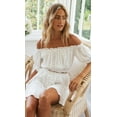 thumbnail image 4 of Two Piece Sets Bohemian Lace Off Shoulder Crop Tops and skirt, 4 of 9