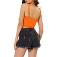 thumbnail image 3 of INSPIRE CHIC Women's Striped Tie Spaghetti Straps Summer Cami Tube Tops L Orange, 3 of 7