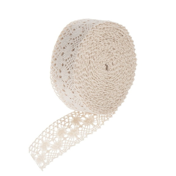 Lace Ribbon 1.57" x 10yards Beige Hollow Cotton Lace for Fabric Wedding Decoration Gift Wrap