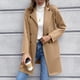 thumbnail image 2 of Abrigo De Punto, Diseño De Solapa, Cárdigan Para Mujer, Bolsillos Laterales, Tela Cómoda Para Ir De Compras Para Viajar ANGGREK Caqui L, 2 of 6