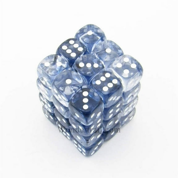 Black Nebula Dice with White Pips D6 12mm (1/2in) Pack of 36 Chessex