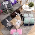thumbnail image 7 of Taotanxi Flannel Fleece Throw Blanket(47X78 Inch), Cozy Stripe Throw for Couch, Sofa and Bed, Warm and Soft Hot Pink Blanket for All Season, 7 of 7