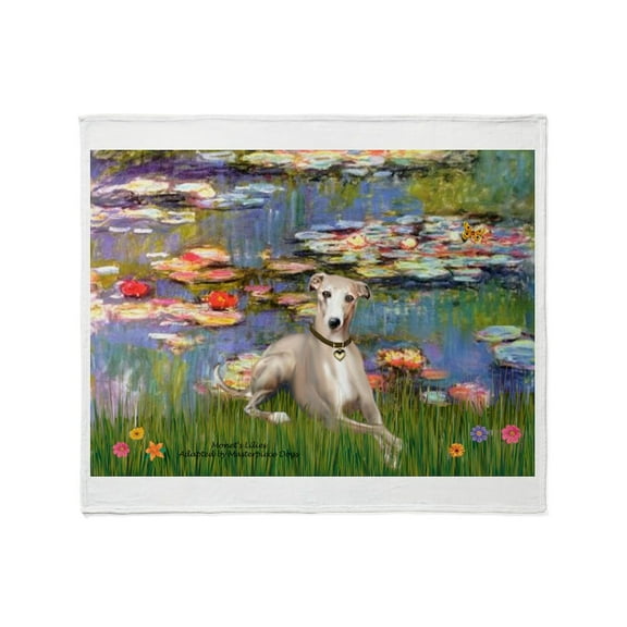 CafePress - Lilies & Whippet Throw Blanket - Soft Fleece Throw Blanket, 50"x60" for All Ages