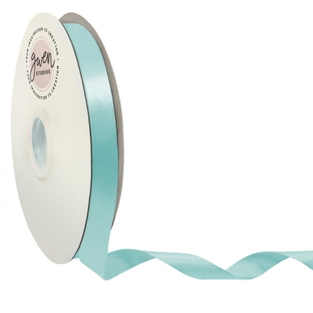 UPC: 0810056346942 | Light Blue Double Faced Satin Ribbon for Crafts  5/8  x 100 Yards by Gwen Studios