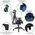 thumbnail image 5 of Emma + Oliver Ergonomic Blue Mesh Office Chair-Synchro-Tilt, Headrest, Adjustable Pivot Arms, 5 of 14