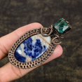 thumbnail image 3 of Sodalite Gemstone Handmade Copper Wire Wrap Gift Jewelry Pendant 3.27", 3 of 3