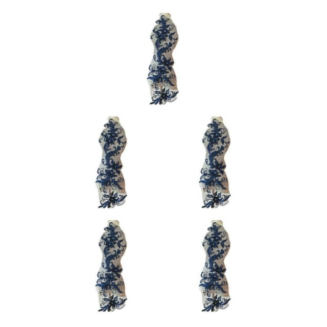 Youkk Add Touch Of Sophistication With Lace Applique Patch Clothing Suitable Wavy blue 5Set