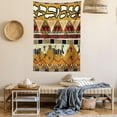thumbnail image 2 of Ethnic Tapestry, Tribal Ethnic Style Hunting Zebra Illustration Prehistoric Tribe Life Theme Print, Wall Hanging for Bedroom Living Room Dorm Decor, 60W X 80L Inches, Ruby Mustard, by Ambesonne, 2 of 5