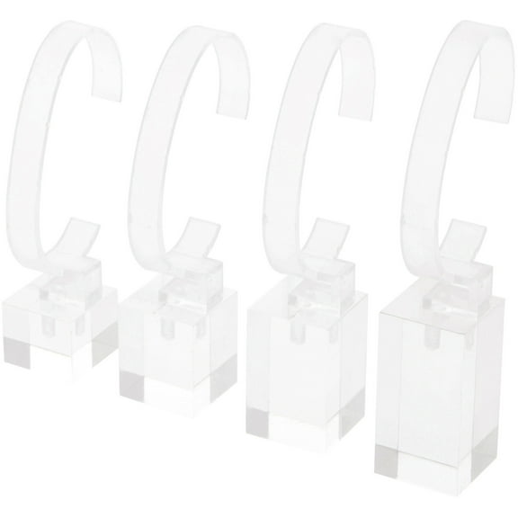 Plymor Clear Acrylic 4 Piece Watch Display Set (Pack of 2)