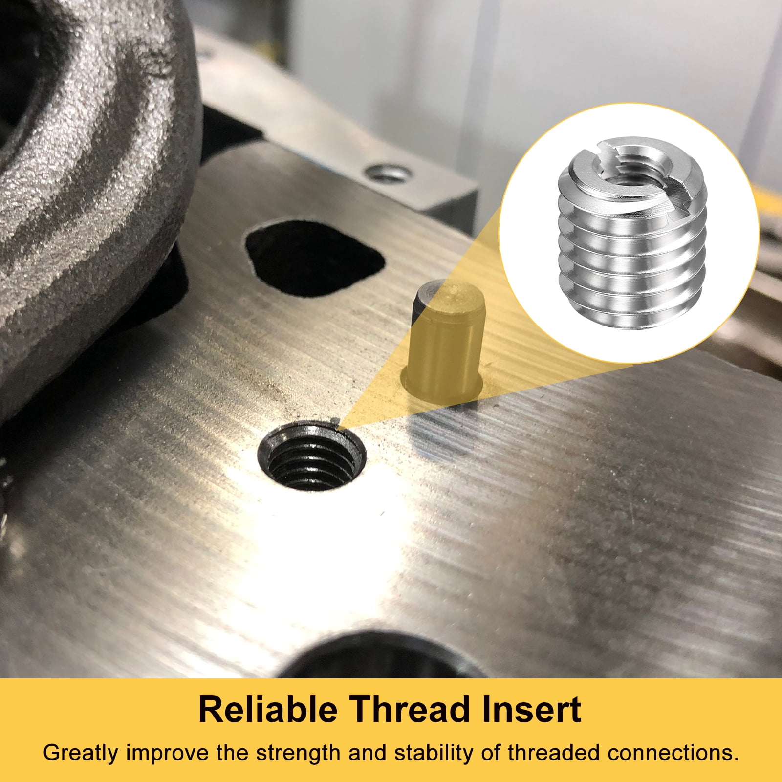 Uxcell 40pcs Thread Repair Inserts M10 x 1.5 Male to M5 x 0.8 Female Thread 10mm Long Stainless Steel Reducing Nuts Metric Self Tapping Sleeves