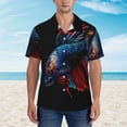 thumbnail image 2 of Sikiie Colorful Betta Fish Print Men's Hawaiian Shirt, Summer Beach Button Pocket Short Sleeve T-Shirt,X-Large, 2 of 7