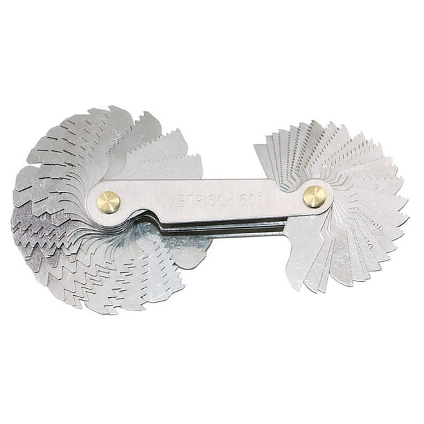 Medidor de rosca de tornillo , métrico y estadounidense de 58 piezas 4-62 BSW 0.25-6 mm Macarena Calibrador de paso de tornillo