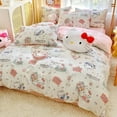 thumbnail image 5 of Sanrio Hello Kitty Bedding Set Cute Cotton Four Piece Double Queen Size  Bed Linens Pillowcase Girl Dorm Bedclothes Home Textile, 5 of 9