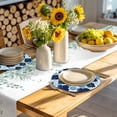thumbnail image 4 of Navy Blue Geometric Moroccan Round 13 Inch Placemats Set of 4, Abstract Art Blue Ombre Modern HeatResistant Non Slip Place Mats for Dining Table, Wipeable Braided Kitchen Table Mats for Housewarming, 4 of 9