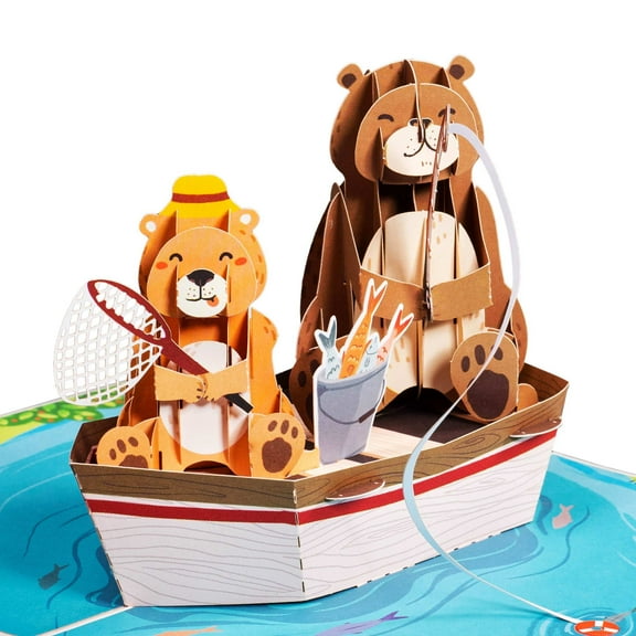 Fishing Bears Pop Up Card