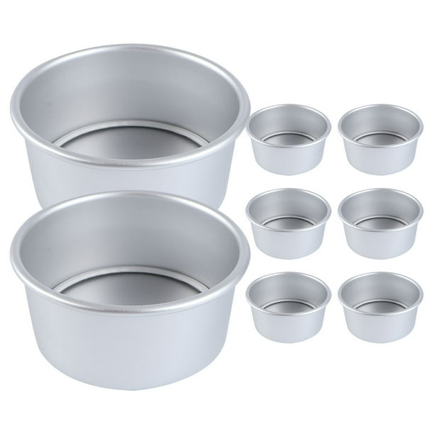 Moldes para pasteles redondos de 8 piezas con moldes para hornear redondos de aleación de aluminio con fondo extraíble