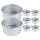 thumbnail image 1 of Moldes para pasteles redondos de 8 piezas con moldes para hornear redondos de aleación de aluminio con fondo extraíble, 1 of 6