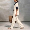 thumbnail image 4 of Stralyhd Women's 2 Piece Lounge Set 2026 Summer Oversized Sets Loose Casual Cotton Linen Long Outfits Beach Vacation Matching Set White 2XL, 4 of 5