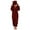 Wine, variant on Towmus Women Onesies Fluffy Fleece Jumpsuits Sleepwear, Built-In Eye Mask, Plus Size Zip Up Hooded Sets Winter Warm Pajamas