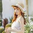 thumbnail image 2 of AOOCHASLIY Hats for Women Female Big Straw Hat Sun Beach Hat Travel Foldable Brim Summer UV Hat, 2 of 8