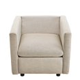 thumbnail image 6 of Modern Contemporary Urban Design Living Room Lounge Club Lobby Armchair Accent Chair, Fabric, Beige, 6 of 9