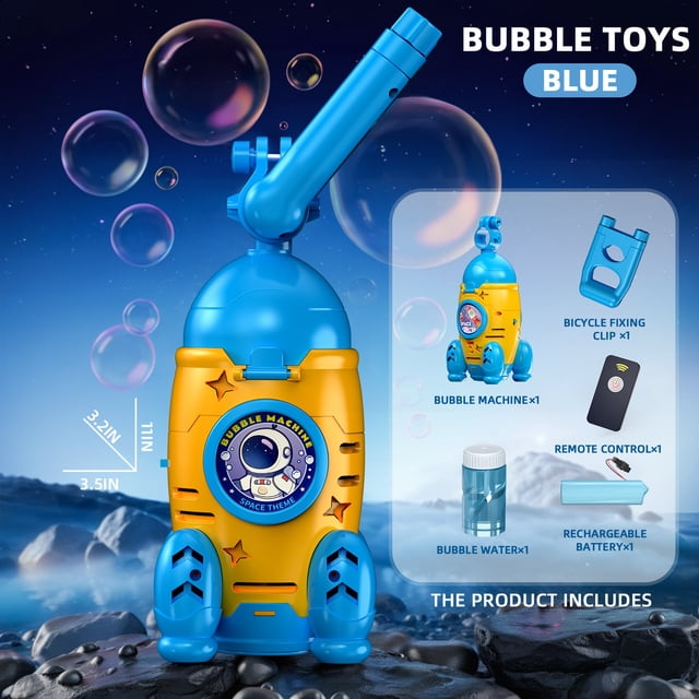 Tong Kids Machine For /Motorcycle Rocket Shaped Automatic Blower With Adjustable Handlebar Mount Outdoor For Children 10ml
