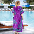 thumbnail image 6 of Miss Lavish London Plus size Kaftan Dresses for Women Beach Cover up Caftans Moo Moos Women Swimwear Cover up Purple XL, 6 of 6