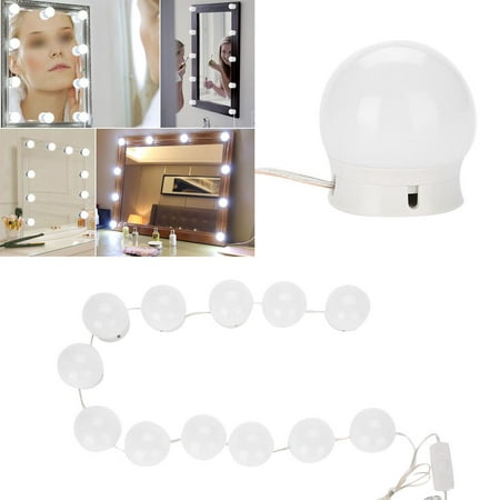 Ashata 12Pcs LED Mirror Light Lamp Vanity Kit for Makeup Dressing USB Dimming Blubs, LED Mirror Light Kit, Makeup Mirror