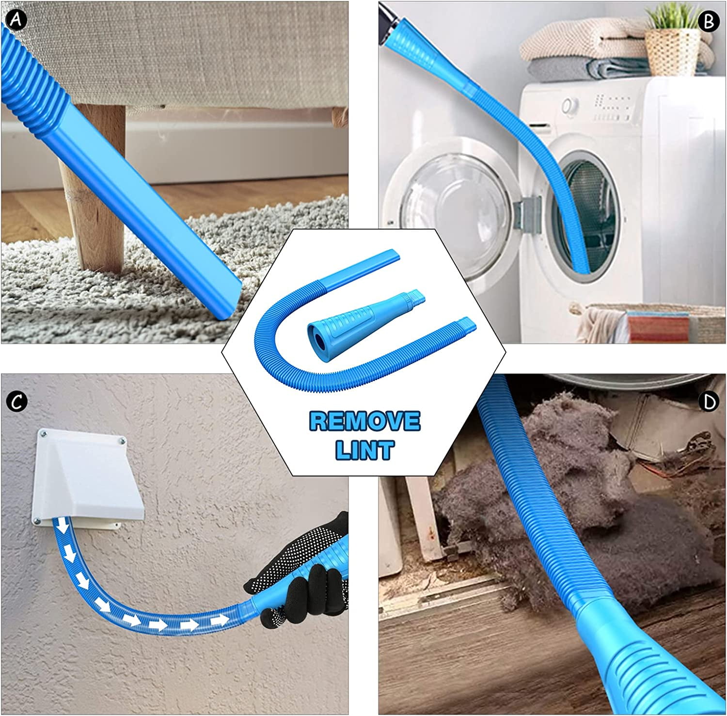 Sealegend Dryer Vent Cleaner Kit Vacuum Hose Attachment Brush Lint Remover  Power Washer and Dryer Vent Vacuum Hose